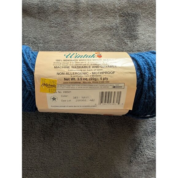 Caron Wintuk Acrylic Yarn Single Skein ‎ - 303 Navy - Picture 2 of 3